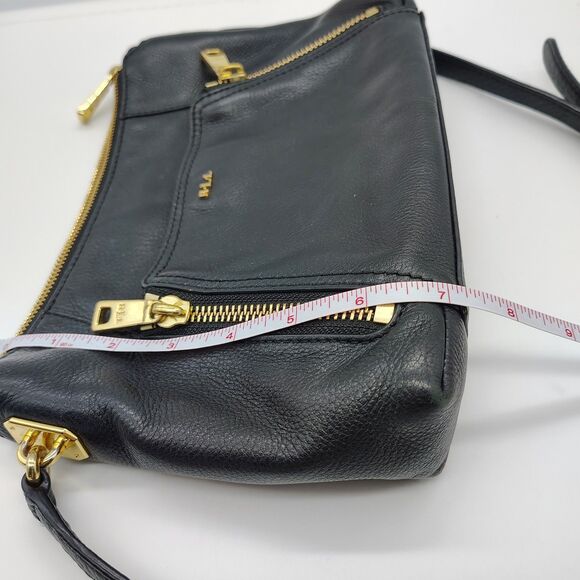 Lauren Ralph Lauren Leather Pebbled Crossbody Bag Purse Black Preppy Classic LRL - Picture 10 of 11